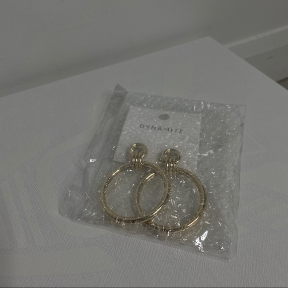 DYNAMITE GOLD HOOPS - Picture 3 of 5